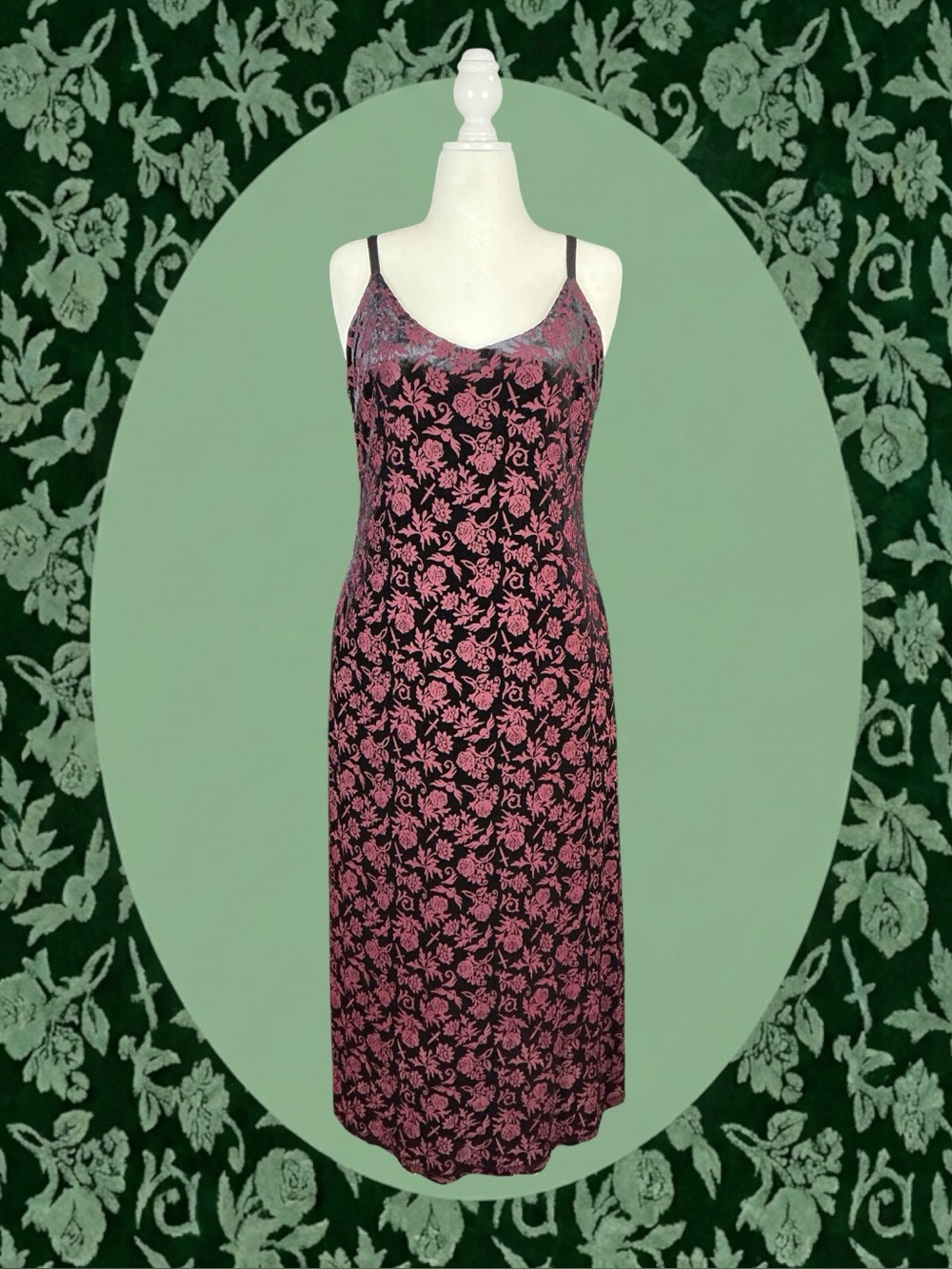 Hot Topic Social Collision Goth Whimsigoth Punk Alt Velvet Floral Slip Dress 1X